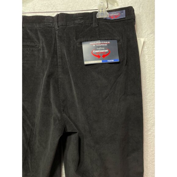 Roundtree & Yorke size 40 x 32 Classic Fit Pleated Corduroy Pants NWT - Picture 4 of 12